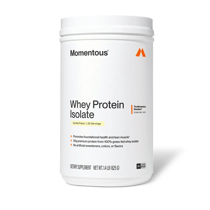 Momentous Essential Grass-Fed Whey Protein powder